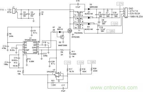 圖 1 這種獨(dú)特的拓?fù)浣Y(jié)構(gòu)可提供非常好的交叉調(diào)節(jié)，奧妙何在？