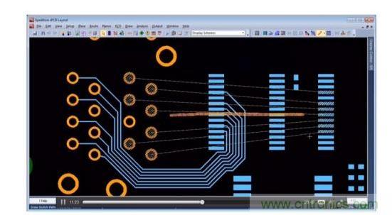 設(shè)計師在另一層上粗略繪制出一條直線路徑，如橙色所標示